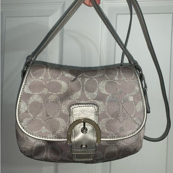COACH Gray Silver Signature Canvas Crossbody - Picture 12 of 12